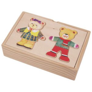 Öltöztethető mini maci fiú-lány páros