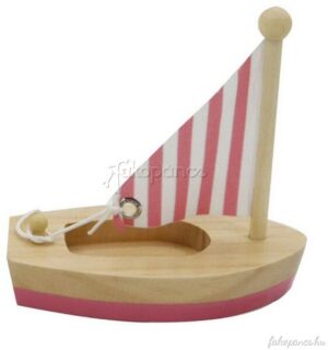 Mini fa vitorlás hajó (rózsaszín-natúr)