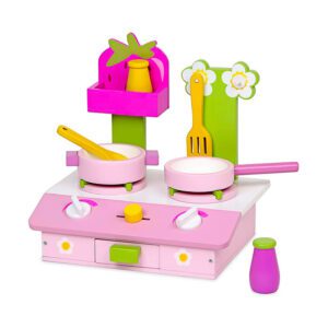 Fa játék rezsó kiegészítőkkel (rózsaszín)