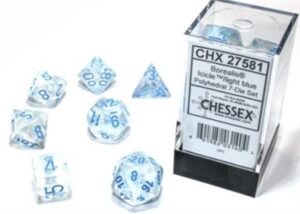 Dobókocka - Chessex Borealis Icicle/light blue Luminary (7 db-os szett)
