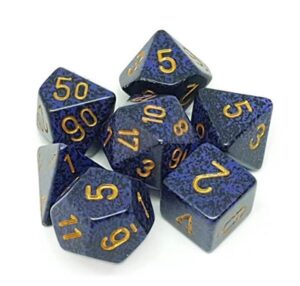 Dobókocka - Chessex Speckled Golden Cobalt (7 db-os szett)