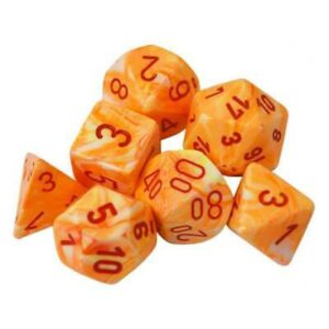 Dobókocka - Chessex Festive Sunburst w/red (7 db-os szett)