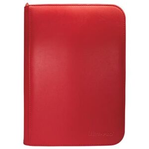 Ultra Pro - Vivid 4-Pocket Zippered PRO-Binder: Red 4-zsebes zipzáros gyűjtői portfólió mappa