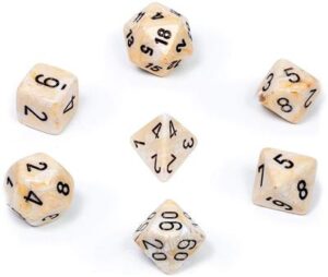 Dobókocka - Chessex Marble Ivory w/black (7 db-os szett)