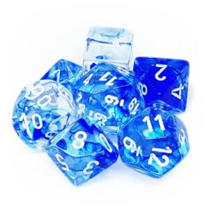 Dobókocka - Chessex Nebula Dark Blue w/white (7 db-os szett)
