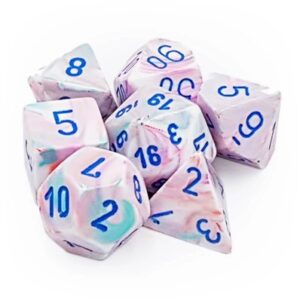 Dobókocka - Chessex Festive Pop Art w/blue (7 db-os szett)