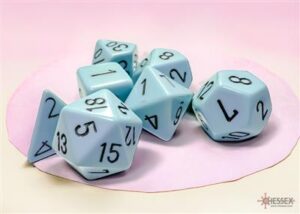 Dobókocka - Chessex Opaque Pastel Blue/black (7 db-os szett)