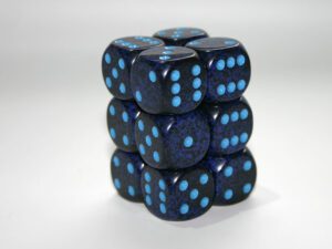 Dobókocka - Chessex Speckled d6 (16 mm) kockablokk Blue Stars (12 db-os szett)