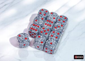 Dobókocka - Chessex Speckled d6 (16 mm) kockablokk Granite (12 db-os szett)