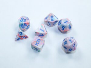 Dobókocka - Chessex Festive® Mini-Polyhedral Pop Art™/blue (7 db-os szett)
