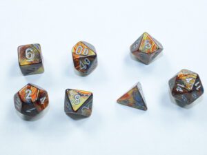 Dobókocka - Chessex Lustrous® Mini-Polyhedral Gold/silver (7 db-os szett)