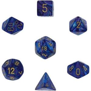 Dobókocka - Chessex Lustrous Purple w/gold (7 db-os szett)