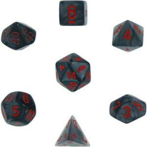 Dobókocka - Chessex Velvet Black/red (7 db-os szett)