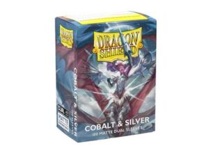 Dragon Shield Dual Matte Sleeves - Cobalt & Silver (100 Sleeves)