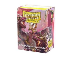 Dragon Shield Dual Matte Sleeves - Pomegranate & Gold (100 Sleeves)