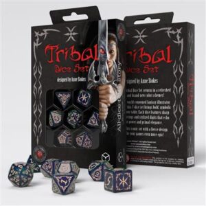 Dobókocka - Tribal Dice Set: Shimmering red & Beige (7 db-os szett)