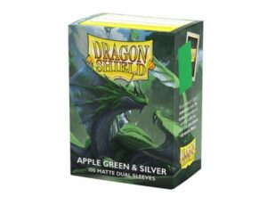 Dragon Shield Dual Matte Sleeves - Apple Green & Silver (100 Sleeves)